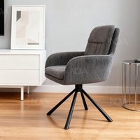 Fauteuil moderne NOVA en tissu rembourré pour salon, fauteuil de détente individuel avec pieds en métal noir