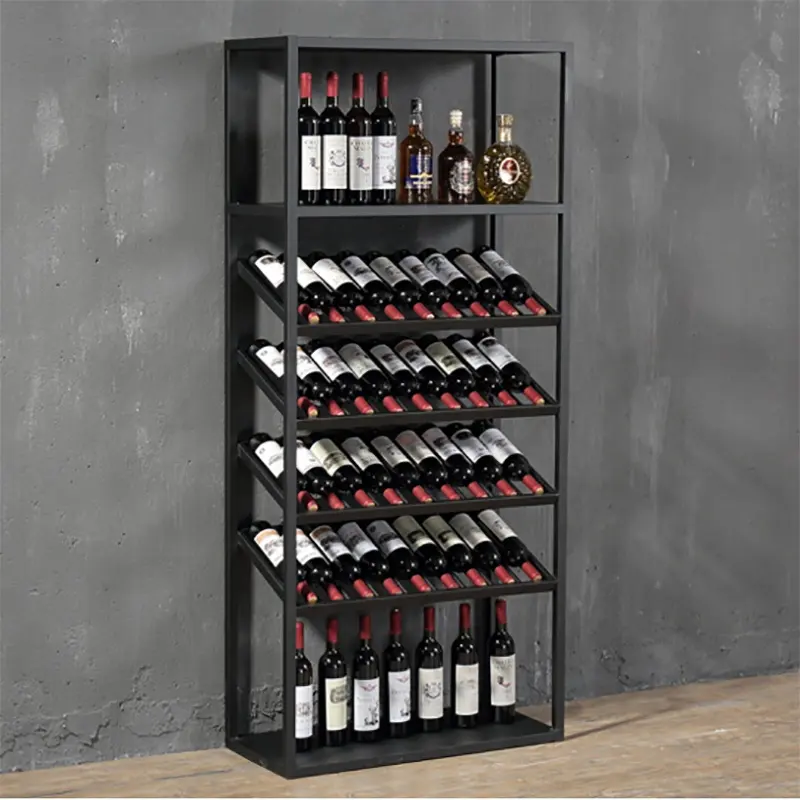 Wijn Fles Huishouden Wijnrek Bar Floor Opbergkast Metalen Plank Zwart Wit Rack Stand Voor Wijn Display