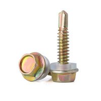 Tornillo Autorroscante de Acero Galvanizado con Color Personalizado, Hexágono Externo, Rosca Fina Métrica, Tipo Cola de Golondrina, para Diversas Aplicaciones de Perforación