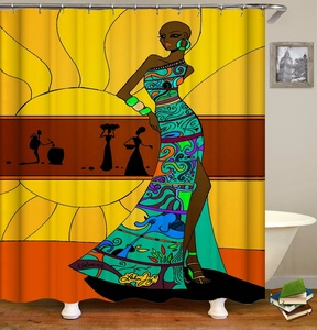 <span class=keywords><strong>Rideau</strong></span> <span class=keywords><strong>de</strong></span> <span class=keywords><strong>douche</strong></span> africain étanche, impression numérique 3D, style occidental, styliste personnalisé, pour salle <span class=keywords><strong>de</strong></span> bains, vente en gros - Product Image 5