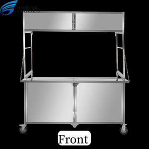 Commercial Move Metal <strong>Food</strong> Truck Stainless Steel Snacks <strong>Stand</strong> Portable Street Stall Foldable <strong>Food</strong> Cart <strong>Selling</strong> Cart With Wheels - Product Image 3