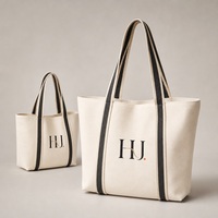 Sac fourre-tout en toile personnalisé de grande taille, sac de shopping pour cosmétiques, recyclable, avec logo imprimé, design à lettres, poche zippée, portable