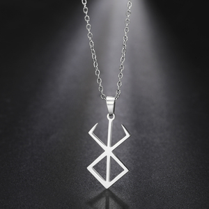 Creux En Acier Inoxydable Fury Rune Collier Or Couleur Fury Rune Charme Collier Cadeaux Amulette pour Hommes - Product Image 1