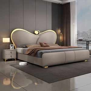 Modern Luxury King <strong>Queen</strong> <strong>Size</strong> <strong>Bed</strong> <strong>Frame</strong> with Adjustable Feature High Quality Hotel Elegant Upholstery leather for Home Furniture - Product Image 5