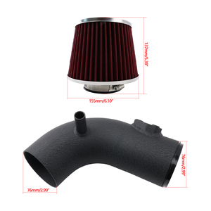 AOSU High Quality Cold Air Intake Kit + Filter Red for 2006-2011 for for 1.8L L4 Cold Shield Air Intake System AIM110-BK-RD - Product Image 6