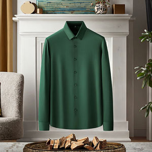 Chemises en flanelle à manches longues pour hommes de haute qualité, design tricoté décontracté, fermeture à boutons, automne, chaud, confortable, anti-froissement - Product Image 3