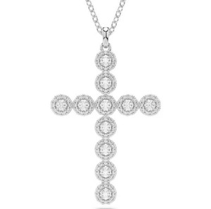 Collier pendentif en moissanite et diamant, très demandé, magnifique, pour mariage et fiançailles, disponible à bon prix. - Product Image 4