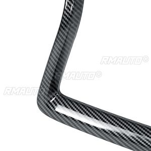 Glossy <b>Black</b>/Carbon Fiber Look Front Grille Trim Overlay Cover Add on Front Bumper Grill <b>Frame</b> for INFINITI Q50 Q50S 2014-2021 - Product Image 5