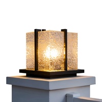 Lampe de poteau en verre ondulé moderne pour cour extérieure, idéale pour jardin et entrée de maison