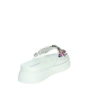 Sandali da Donna Laura Biagiotti con Tacco Basso, Bianchi con Cristalli e Plateau - Product Image 3