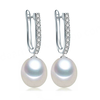Ensemble de bijoux vintage pour femmes, chaîne en argent sterling 925, perle blanche ronde de qualité AAAA, style vague d'eau