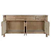 TABLE DE BUFFET EN BOIS D'ORME RECYCLÉ HAUTEUR 90 LARGEUR 183 PROFONDEUR 57