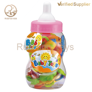 Mejor Venta de botellas de leche de plástico de embalaje personalizado bebé sonajero conjunto con campanas de mano sonajeros recién nacido dentición juguete Ideas de regalo - Product Image 5