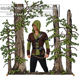 European Grand Theft Stage Party Performance Halloween Adult Male Archers Echo Suits TV Movie Cosplay <b>Costume</b> Polyester In-Stock - Product Image 2