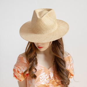Chapeau Panama personnalisé avec logo, coloris estivaux, pour homme, casquette à visière large en herbe naturelle - Product Image 2