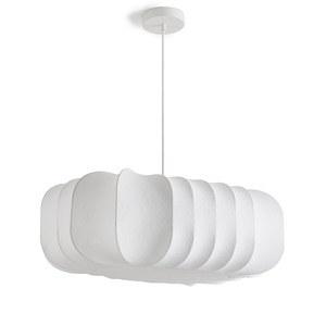 Lustre moderne minimaliste en soie, forme ovale, E27, à six têtes, pour salon, chambre à coucher, bureau - Product Image 5