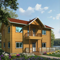 Maison préfabriquée à trois chambres en bois massif haut de gamme de style européen pour les villas de vacances de bureau Construction durable