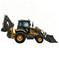 4WD-Radlader mit hydraulischer Vorderradantrieb für kleine landwirtschaftliche Betriebe und Obstplantagen, abschleppbarer Baggerlader mit Kabine