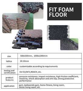 Baldosas de Caucho para Gimnasio <span class=keywords><strong>Demax</strong></span> de 1m x 1m x 12mm (4'x4'x1/2"), Encajables, Resistentes, Impermeables, para Interiores/Exteriores, con 5 Años de Garantía - Product Image 4