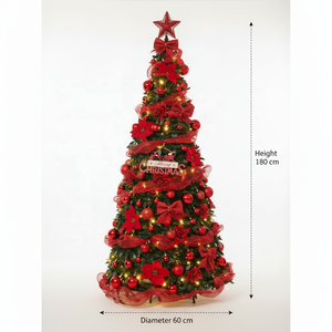 Artificial Foldable PVC Christmas <strong>Tree</strong> 1.2/1.5/1.8/2.1m White Pre-Lit <strong>with</strong> Warm LED <strong>Lights</strong> Standing Base Indoor Use - Product Image 5
