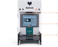 Machine laser intelligente REFOX LM-80B LM-80E avec extracteur de fumée intégré, ordinateur, 6W 20W pour gravure laser sur verre arrière d'iPhone