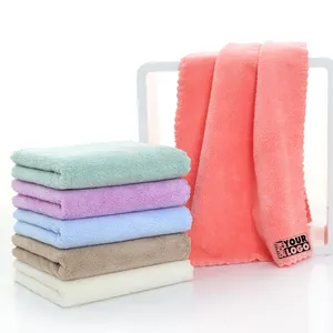 Ultra Soft Highly Absorbent Quick Dry Towels 35*75cm high density Coral velvet soft gift advertising towels custom logo