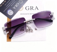 Lunettes de soleil Hip Hop sans monture en argent 925 avec diamants Moissanite, certifiées GRA, de haute qualité et les plus vendues
