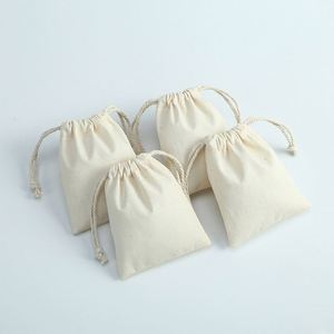 Hot Sale Recycle Organic Cotton Small Canvas <b>Fabric</b> Gift Drawstring Dust <b>Bag</b> Jewelry Packaging Pouch <b>Bags</b> - Product Image 1