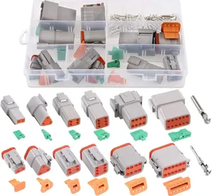 AOWIFT 6 conjuntos de conectores de cabo elétrico para carros 22-16AWG, 2 3 4 6 8 12 pinos, macho e fêmea cinza selado, conectores terminais