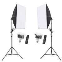 2 PCS/Set Softbox Professional Photographic Studio Easy Folded 50*70CM Soft Box avec 2M Light Stand et Mushroom LED 85W Bulb