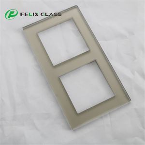 Plaque murale modulaire en laiton pour interrupteur en verre, avec éclairage LED décoratif horizontal européen et prise électrique - Product Image 1
