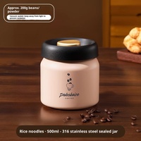 Commandez directement : Pot moderne de 500 ml en acier inoxydable 316, hermétique, anti-lumière, de qualité alimentaire, pour le stockage des grains de café et du thé, avec couvercle.