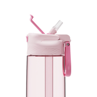 Bouteilles d'eau sportives personnalisées en Tritan avec logo, paille et double couvercle, idéales pour la gym, la randonnée et le camping, avec poignée pliable