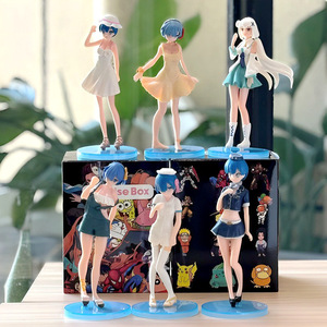 6 pièces/ensemble Figurines d'anime Rem's From <span class=keywords><strong>Zero</strong></span> Rem Ram Maid Girl en PVC Figurines de collection Modèles de jouets - Product Image 5