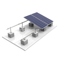 Supports de montage de panneau solaire en aluminium Angle réglable Jambe avant Jambe arrière Montage inclinable sur toit plat 10KW Systèmes de montage mural solaire
