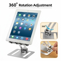 Support de téléphone et tablette en alliage d'aluminium et silicone, rotatif à 360°, pliable, en métal, pour diffusion en direct et visionnage de séries