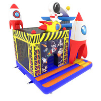 Château gonflable commercial pour enfants, thème navette spatiale aérospatiale, structure de jeu pour locations événementielles
