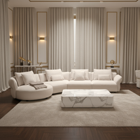 Canapé Courbé de Luxe Léger Italien, Fauteuil d'Appoint Designer, Fauteuil Moderne Minimaliste en Tissu avec Pieds en Bois et Mousse, Idéal pour Showrooms Haut de Gamme