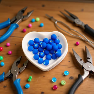 ลูกปัดอะบาโลเรียส 10 มม. สีฟ้าเรืองแสง สำหรับทำเครื่องประดับ - Product Image 3