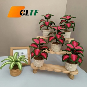 CLTF 2026 Mini Planta en Maceta de Ganchillo de Alta Calidad, Hecha a Mano, Lirio de los Valles, Planta Araña, Coleus, Monstera, Decoración de Escritorio Siempre Verde - Product Image 1
