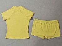 Ensemble 2 pièces color block d'été au design unique pour femme : veste zippée et short – Tenue de sport, yoga, gym, fitness, décontractée, entraînement – OEM