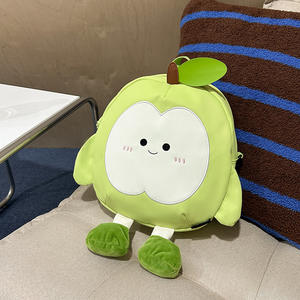 Green Red Apple-shaped Softback Waterproof Eco-friendly Oxford <b>Backpack</b> Cute Realistic Large Capacity Unisex Student <b>Backpack</b> - Product Image 1