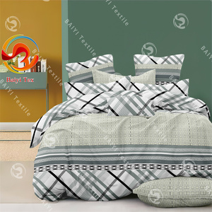 Bán Buôn Hình Học Thiết Kế Bộ Đồ Giường Set 100Polyester In Tấm Ga Giường & Gối Nhà Máy Trực Tiếp Sợi Nhỏ Duvet Cover Set - Product Image 2