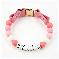 Collier pour chien en silicone avec lettres, étanche, perles DIY, style décontracté, couleur macaron, boîte, prend en charge les noms personnalisés, livraison directe, boucle universelle