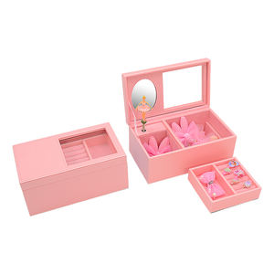 Botón giratorio de terciopelo personalizado, carrusel de baile de bailarina, canciones de feliz cumpleaños, música, caja de joyería de lujo - Product Image 3