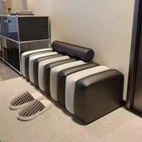 Wallybeauty Banc long de style nordique moderne, tabouret de salon, réception de beauté, canapé d'attente, ensemble de canapés, salle à manger, matériau PU, centre commercial
