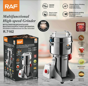 Molino Eléctrico de Granos RAF R.7162 de 500g, 1800W, Molinillo de Especias y Café <span class=keywords><strong>para</strong></span> el Hogar, Trituradora de Polvo de Alta Velocidad de 28000 RPM <span class=keywords><strong>para</strong></span> Cocina - Product Image 2