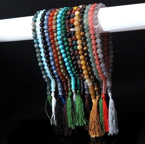Chapelet en pierres naturelles multicolores, perles de prière musulmane, vente en gros, - Product Image 4