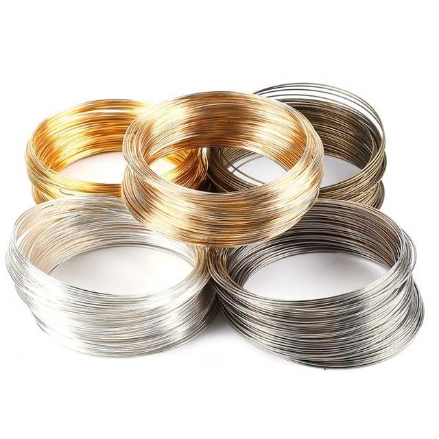 Fábrica al por mayor de plata de oro Color memoria Alambre de aleación de pulsera accesorios de bricolaje