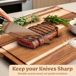 Talenan Kayu Akasia XL Custom, Tahan Lama, Ramah Pisau, Ukuran Besar, dengan Alur Penampung Air untuk Dapur - Product Image 5